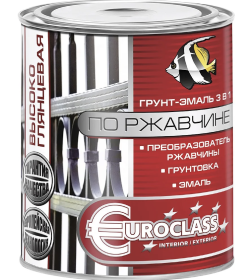 Грунт-эмаль по ржавчине "EUROCLASS" черная 6 кг