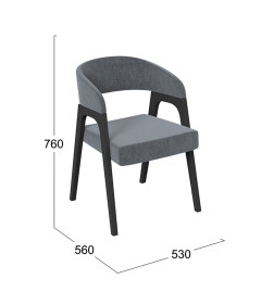 Кресло ТЕХАС, графит велюр 219/черное дерево