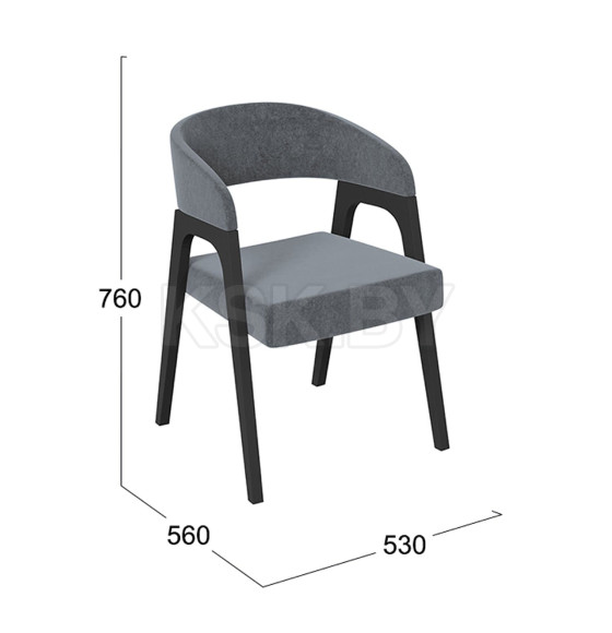 Кресло ТЕХАС, графит велюр 219/черное дерево (107719) 