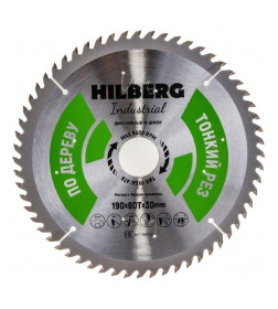 Диск пильный по дереву 190х60Tх30 мм тонкий рез Industrial Hilberg HWT192