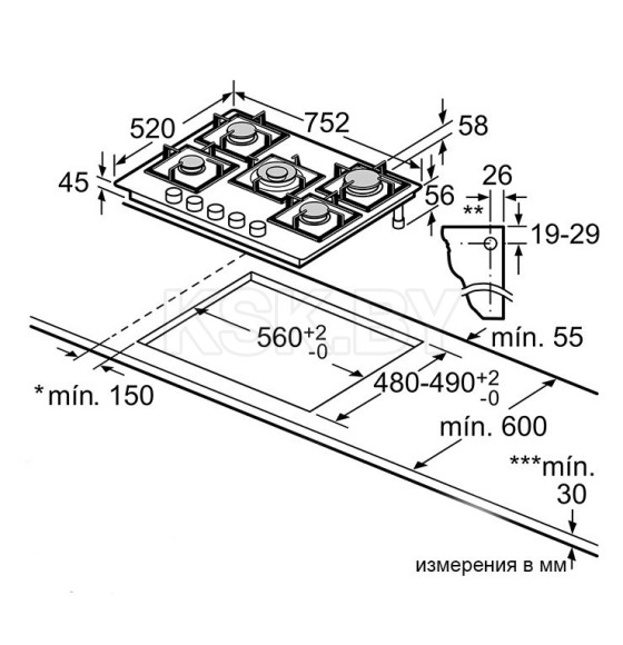 Панель варочная газовая Siemens EP7A6QB90 (EP7A6QB90) 