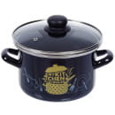 Кастрюля эмалированная "Чёрная/Моя кухня" 3,0 л, ручка крышки пластик, (форма цилиндр) САНТЭКС (1-2230112(Черн)(28)) 