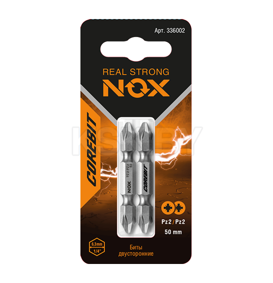 Бита двухсторонняя PZ2-PZ2х50 мм (2 шт.) NOX 336002 (336002)
