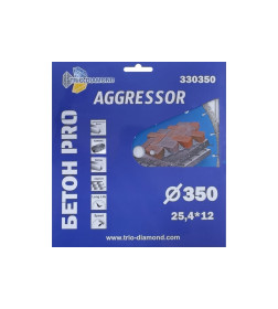 Диск алмазный отрезной 350х25.4х12 мм Бетон PRO AGGRESSOR Trio-Diamond 330350