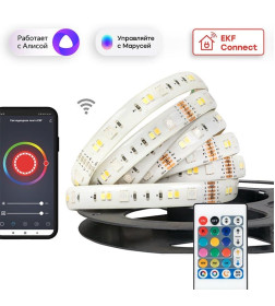 Умная светодиодная лента RGBW 3000-6500К 3m IP44 EKF Connect 