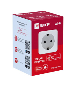 Умная розетка 4000Вт 16А 250В  Wi-Fi белая EKF Connect 