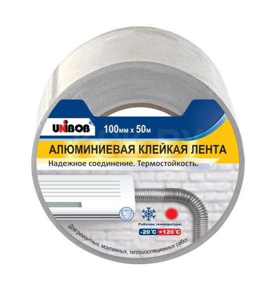 Лента алюминиевая клейкая 50мм х 40м UNIBOB 37282 (37282) 