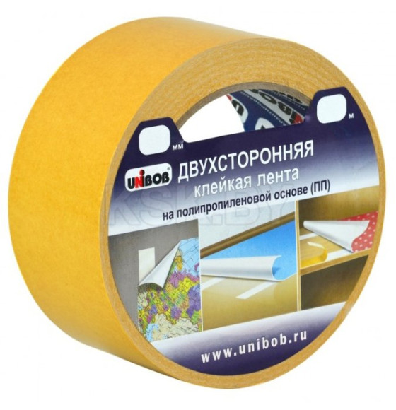 Лента двухсторонняя 50мм х 50м (полипропилен) UNIBOB 75945 (75945) 