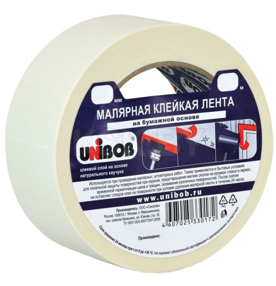 Лента малярная 19мм х 25м UNIBOB 84724 (84724) 