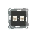 Розетка 2хRJ-45 кат. 5e UTP, черный мат, Rita (2200-138-0184) 