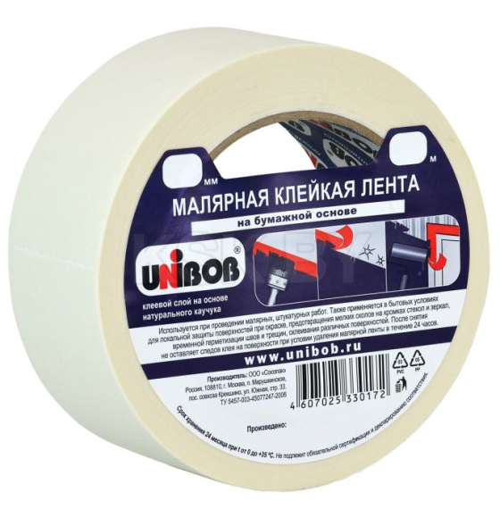 Лента малярная 48мм х 25м UNIBOB 84728 (84728) 