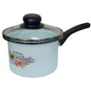 Кастрюля-ковш эмалированная "Прованс" 1,5 л, ручка крышки пластик, (форма цилиндр) САНТЭКС (1-2215412(Бл)(24)) 