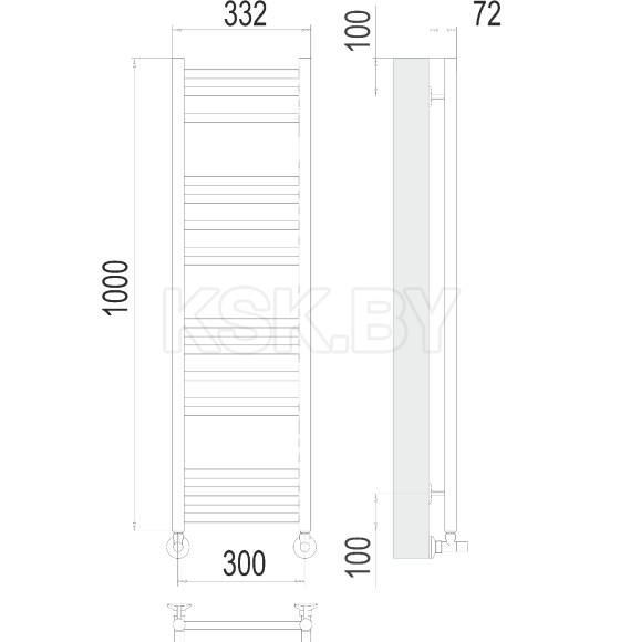 Полотенцесушитель Аврора П20 300х1000 (4670078529329) 