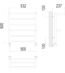 Полотенцесушитель Анкона П6 500х600