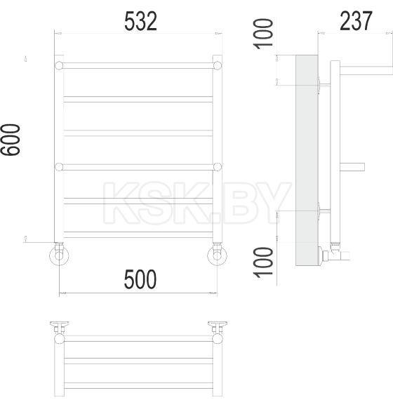 Полотенцесушитель Анкона П6 500х600 (4670078529954) 