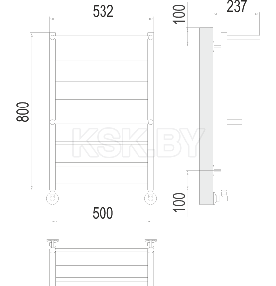 Полотенцесушитель Анкона П8 500х800 (4670078529978) 