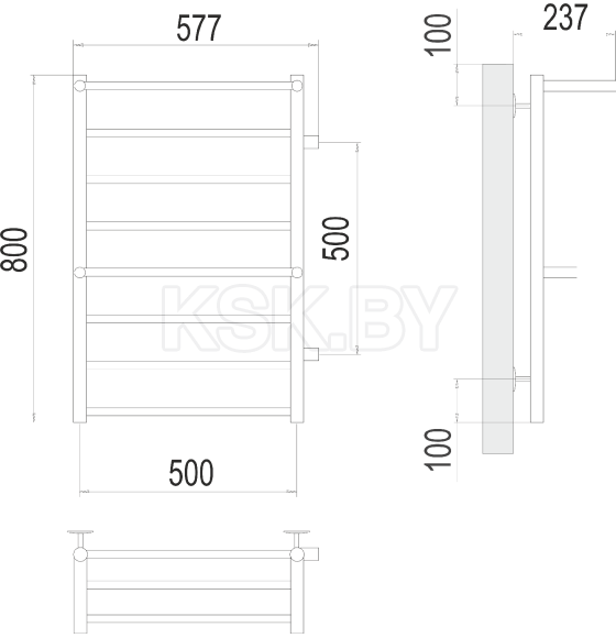 Полотенцесушитель Анкона П8 500х800 бп500 (4670078529961) 