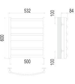 Полотенцесушитель Атланта+ П6 500х600