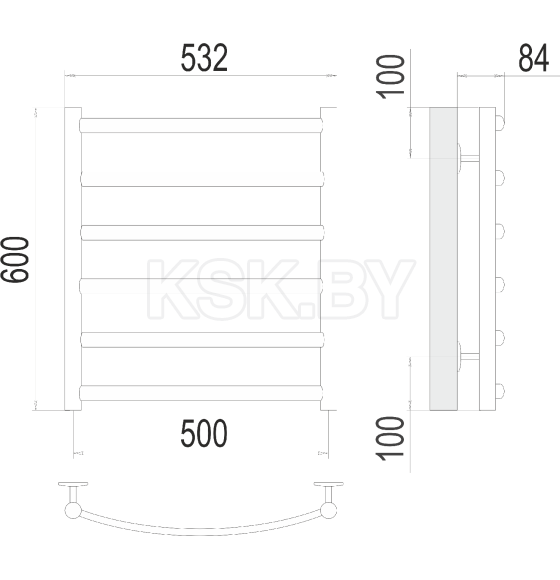 Полотенцесушитель Атланта+ П6 500х600 (4670078529985) 