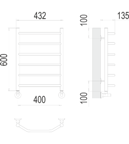 Полотенцесушитель Виктория П6 400х600