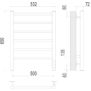 Полотенцесушитель Аврора П6 500х650 электро (4670078531155) 