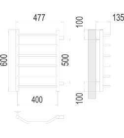 Полотенцесушитель Классик П6 400х600 бп500