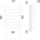 Полотенцесушитель Виктория П8 500х800 бп500 (4670078530110) 