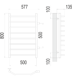 Полотенцесушитель Виктория П8 500х800 бп500