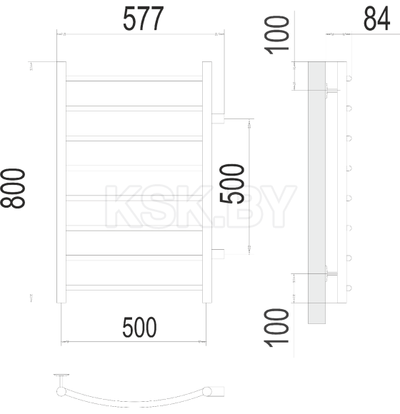 Полотенцесушитель Классик П8 500х800 бп500 (4670078530257) 