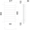 Полотенцесушитель Классик П8 500х800 бп600 (4670078530264) 