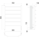 Полотенцесушитель Виктория П6 500х650 электро (4670078531193) 