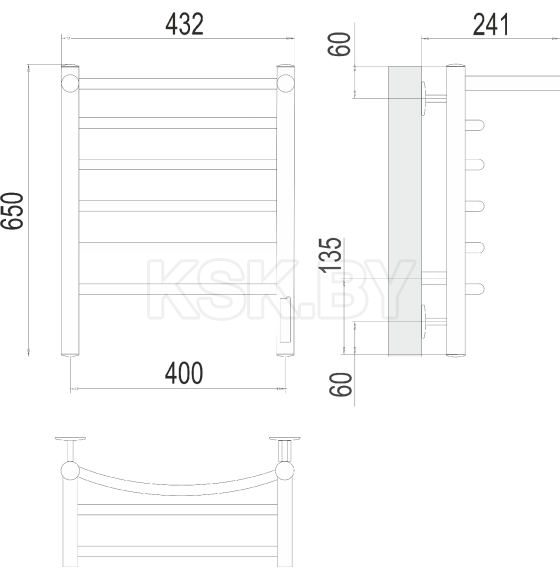 Полотенцесушитель Классик с/п П6 400х650 электро (4670078531384) 