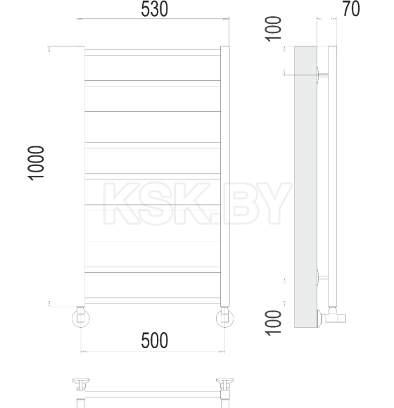 Полотенцесушитель Контур П9 500х1000 (4670078529688) 