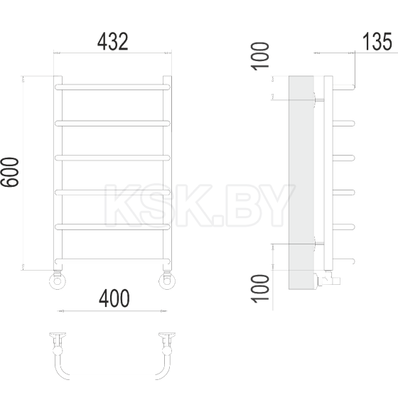 Полотенцесушитель Стандарт П6 400х600 (4670078530318) 