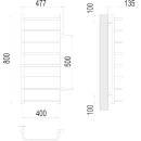 Полотенцесушитель Стандарт П8 400х800 бп500 (4670078530356) 