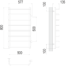 Полотенцесушитель Стандарт П8 500х800 бп500 (4670078530387) 