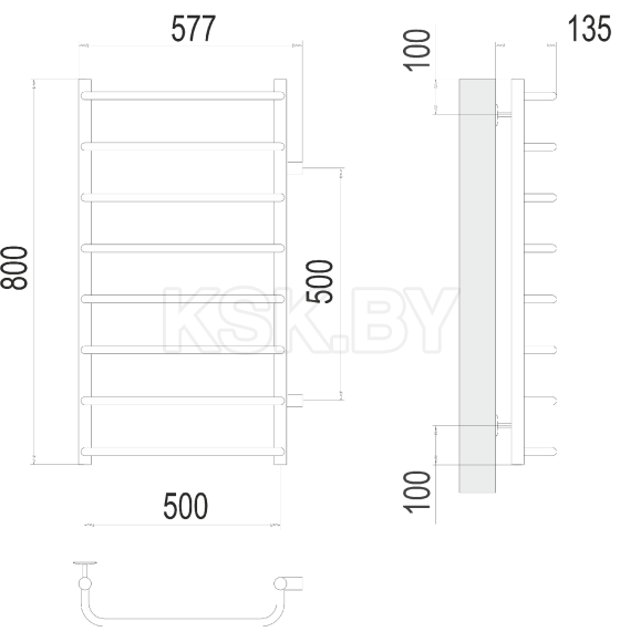 Полотенцесушитель Стандарт П8 500х800 бп500 (4670078530387) 