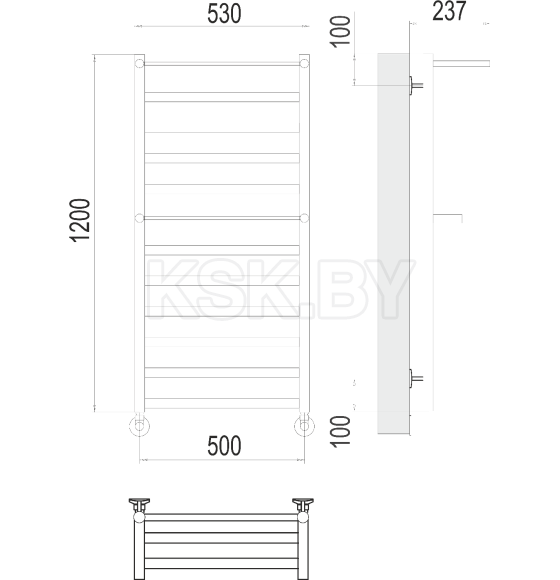 Полотенцесушитель Хендрикс П12 500х1200 (4670078529831) 