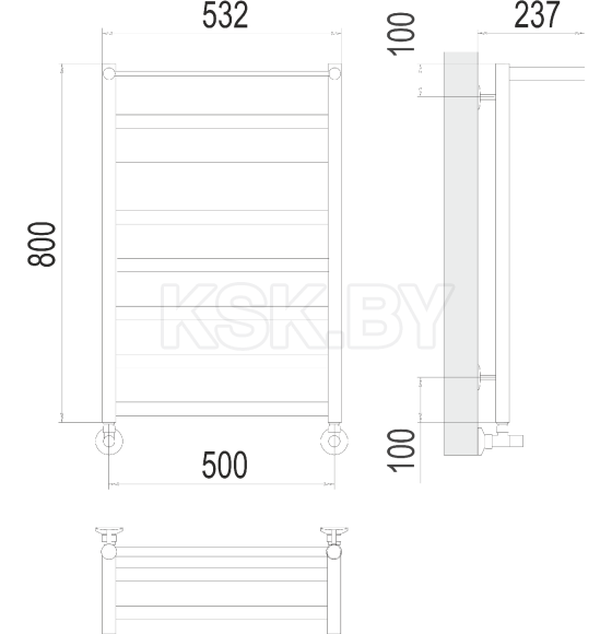 Полотенцесушитель Хендрикс П8 500х800 (4670078530424) 