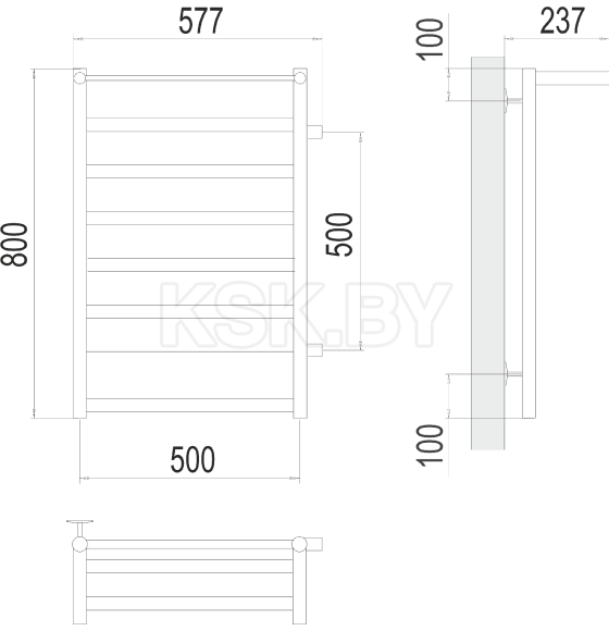 Полотенцесушитель Хендрикс П8 500х800 бп500 (4670078530417) 