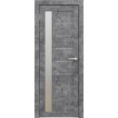 Дверное полотно Амати 04, 800х2000, Экошпон, Бетон светлый,стекло матовое