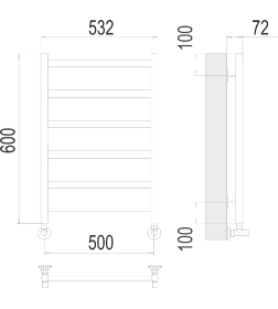 Полотенцесушитель Аврора П6 500х600