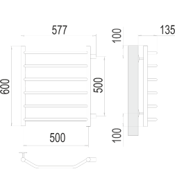 Полотенцесушитель Виктория П6 500х600 бп500