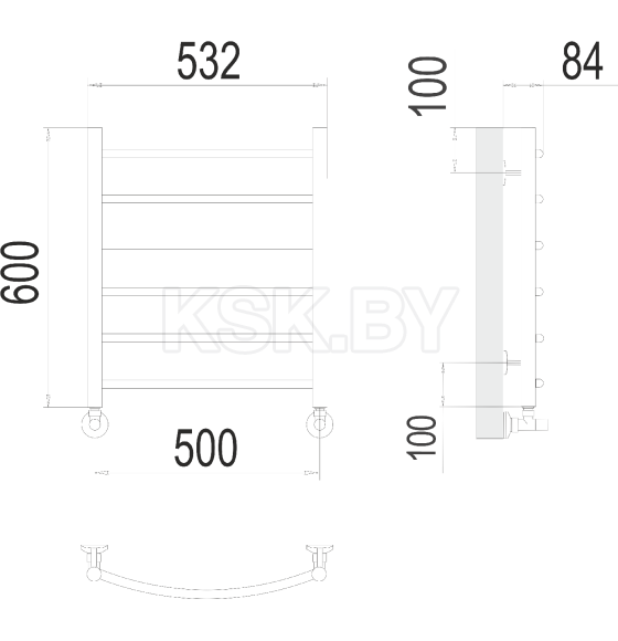 Полотенцесушитель Классик П6 500х600 (4670078530226) 