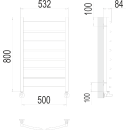 Полотенцесушитель Классик П8 500х800 RAL 9005 (4670078530271RAL9005) 