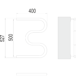 Полотенцесушитель М-образный (3/4") 500х400