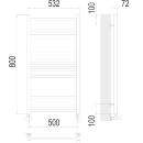 Полотенцесушитель Аврора П16 500х800 RAL 9003 (4670078529312RAL9003) 