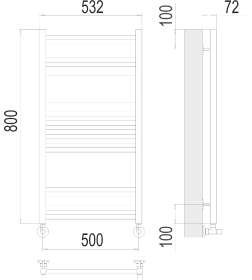 Полотенцесушитель Аврора П16 500х800 RAL 9003