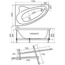 Ванна акриловая угловая 170х100 см Triton Изабель NEW (правая, с каркасом) Щ000001056 (Щ000001056) 