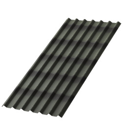  Лист кровельный ONDULINE Tile х5 SR-130. с тенью 3D. Зелёный (1,95х0,96 м)